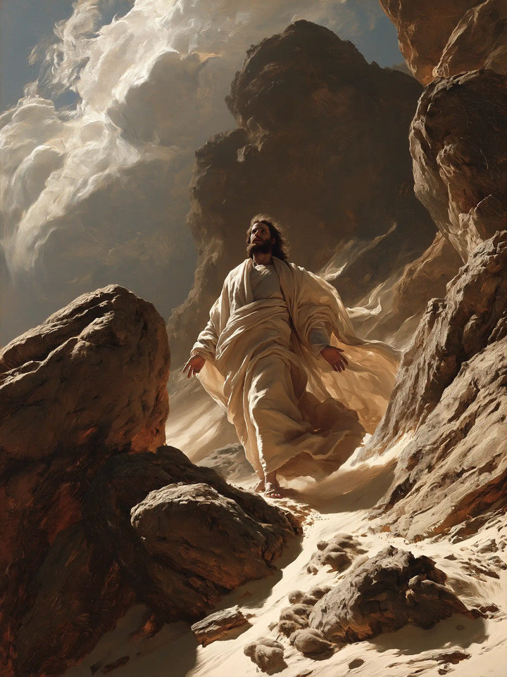 Jesus in the Desert — The Linen Passage between the Warm Cliffs