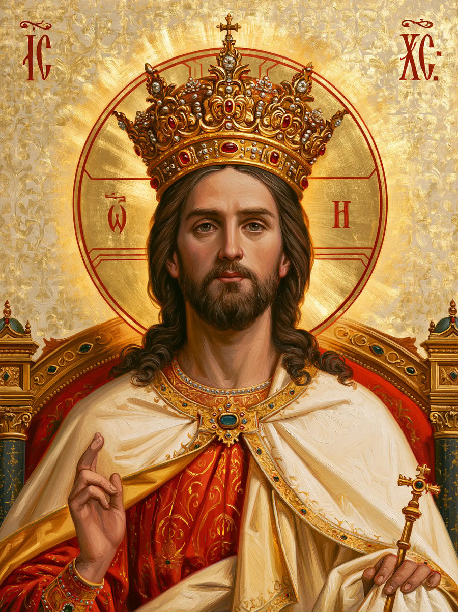 Jesus the King - Red, Ivory and Gold · Portrait n° 15