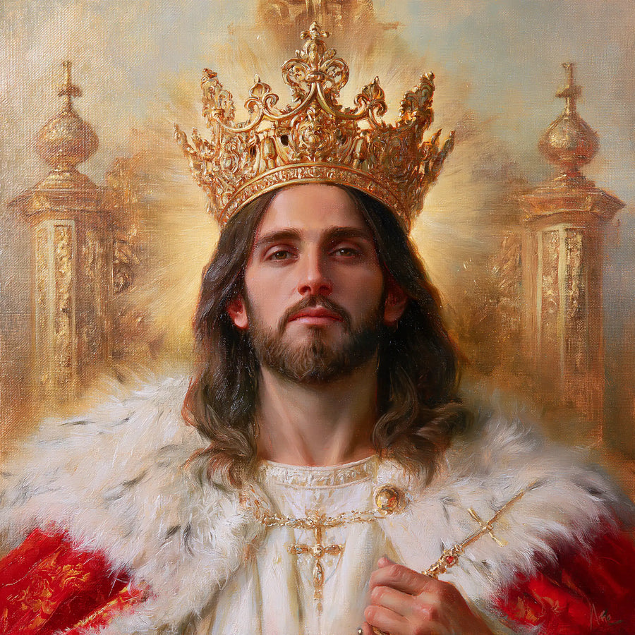Jesus the King - Red, Ivory and Gold · Square n° 5