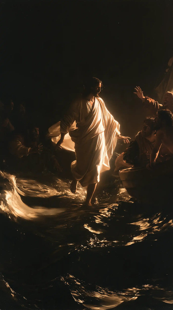 Jesus Walking on Water - Caravaggio Tenebrism · Portrait n° 6