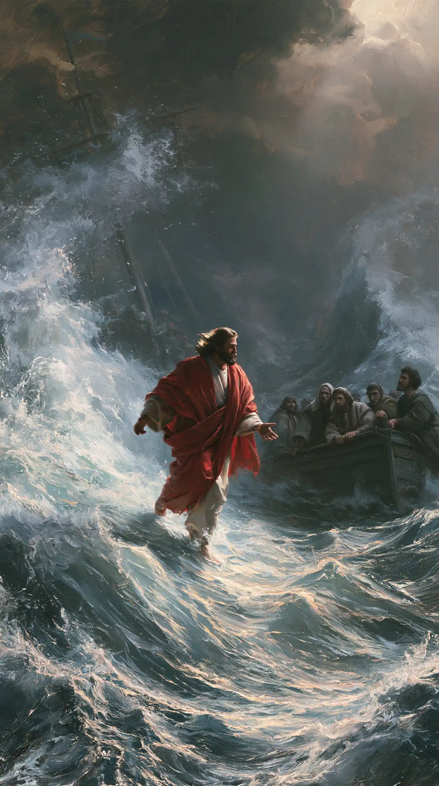 Jesus Walking on Water — The Red Cloak in the Sea Ravine
