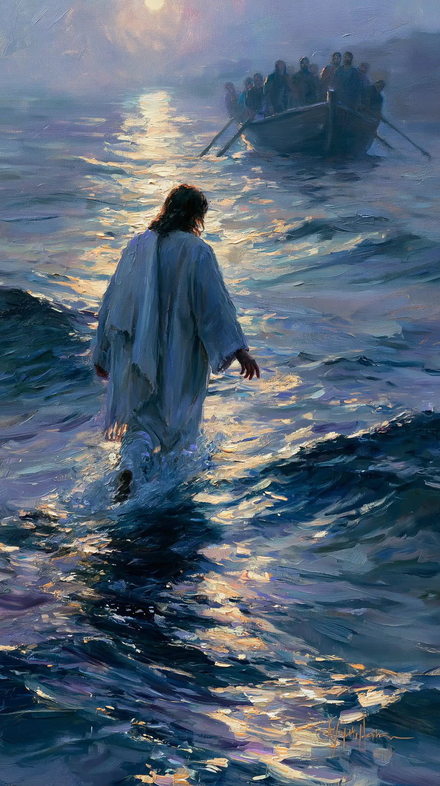 Jesus Walking on Water - Impressionist · Portrait n° 16