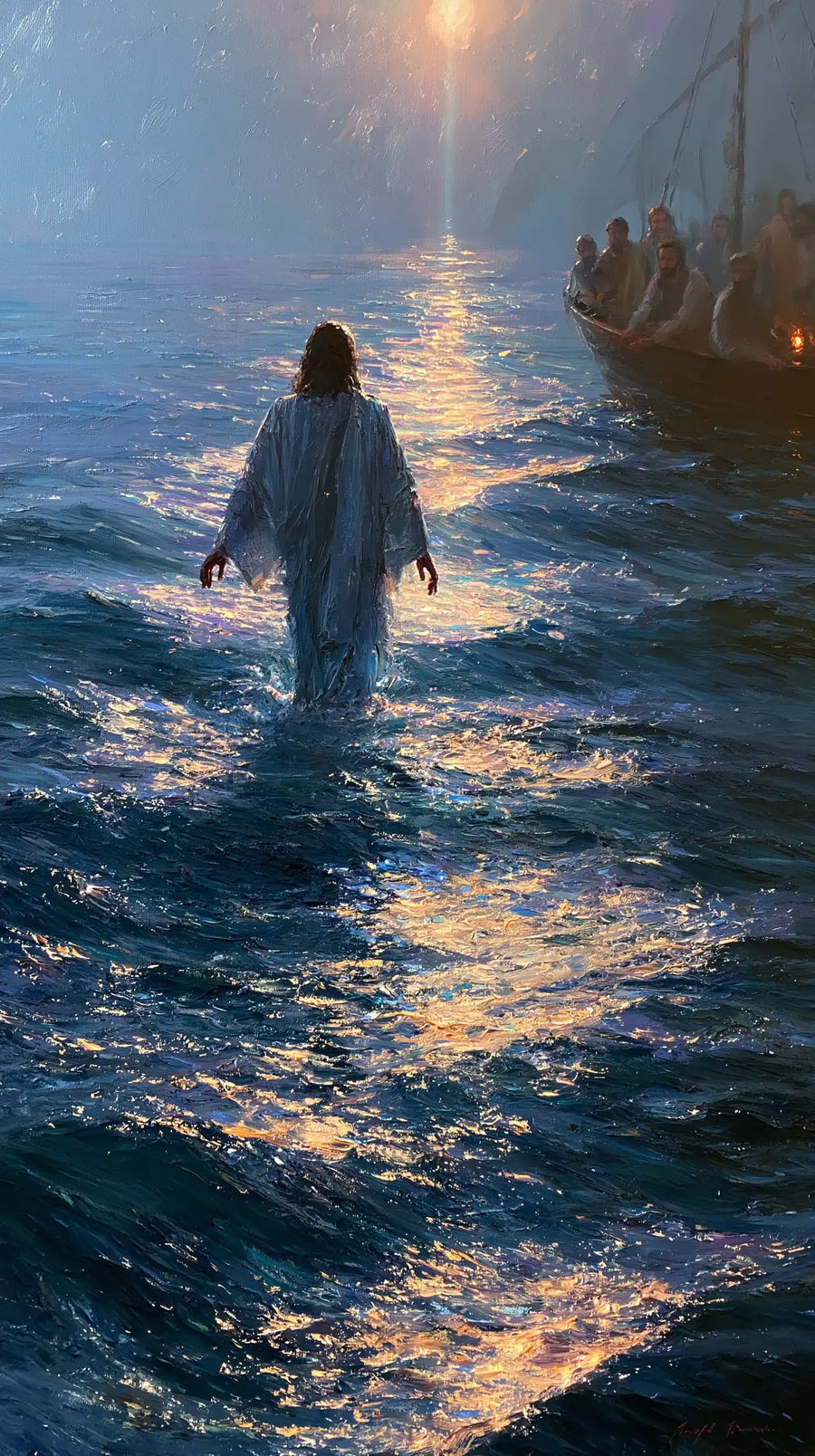 Jesus Walking on Water - Impressionist · Portrait n° 25