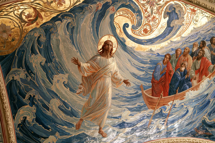 Jesus Walking on Water — The Greeting within the Monumental Wave