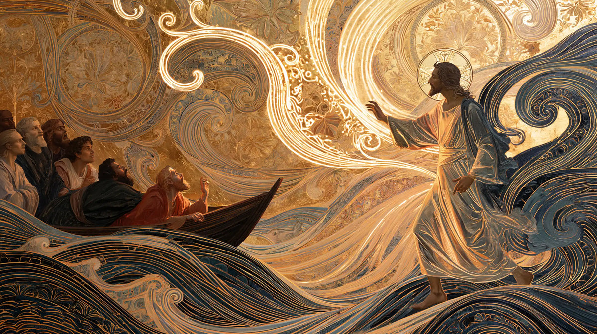 Jesus Walking on Water — The Raised Hand in the Chiselled Sky
