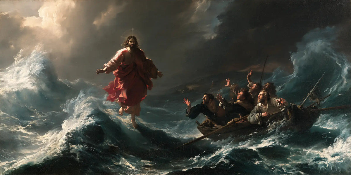 Jesus Walking on Water — A Presence in the Turquoise Vastness