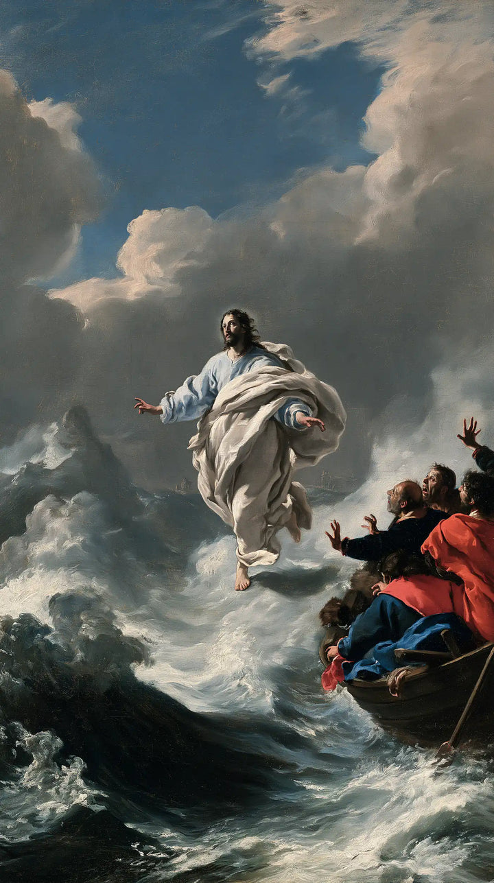 Jesus Walking on Water — Blue beyond the Clouds