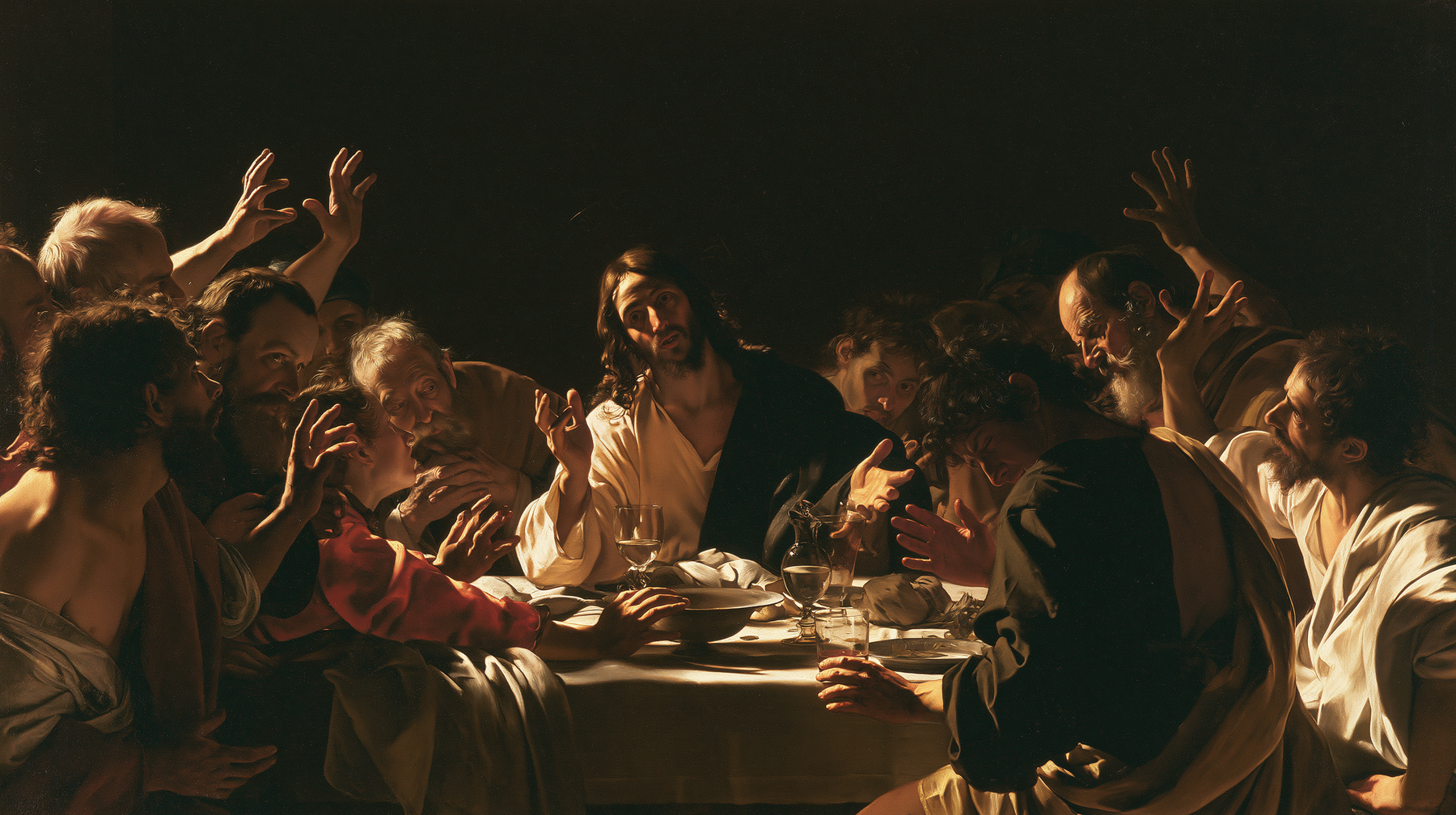 The Last Supper - Caravaggio - tenebrism n° 5 — aperçu de la finition sélectionnée