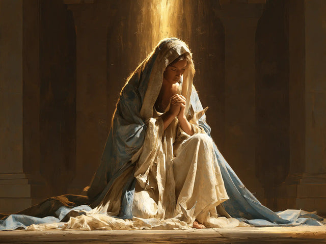 Virgin Mary in Prayer — Prayer beneath the Column of Gold
