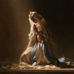 Virgin Mary in Prayer — Silence in the Narrow Ray