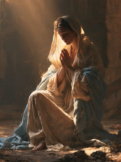 Virgin Mary in Prayer — Prayer in Descending Light