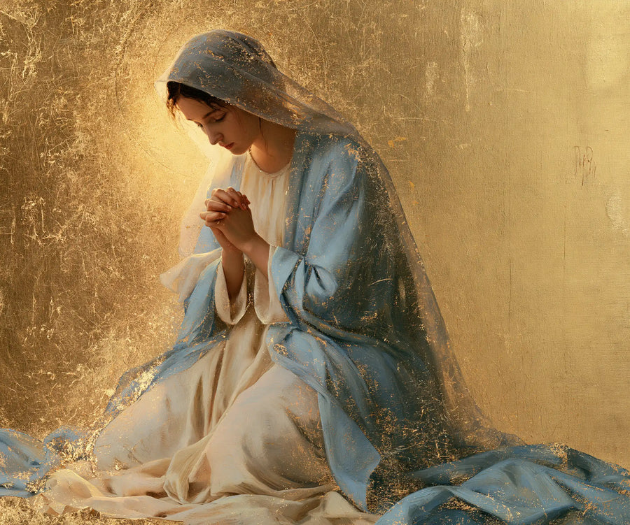 Virgin Mary in Prayer - Sacred Gold · Landscape n° 2
