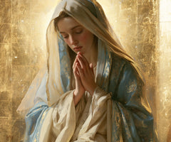 Virgin Mary in Prayer — Prayer with a Luminous Border