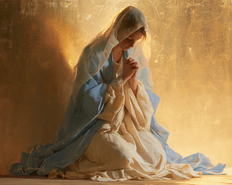 Virgin Mary in Prayer - Sacred Gold · Landscape n° 10