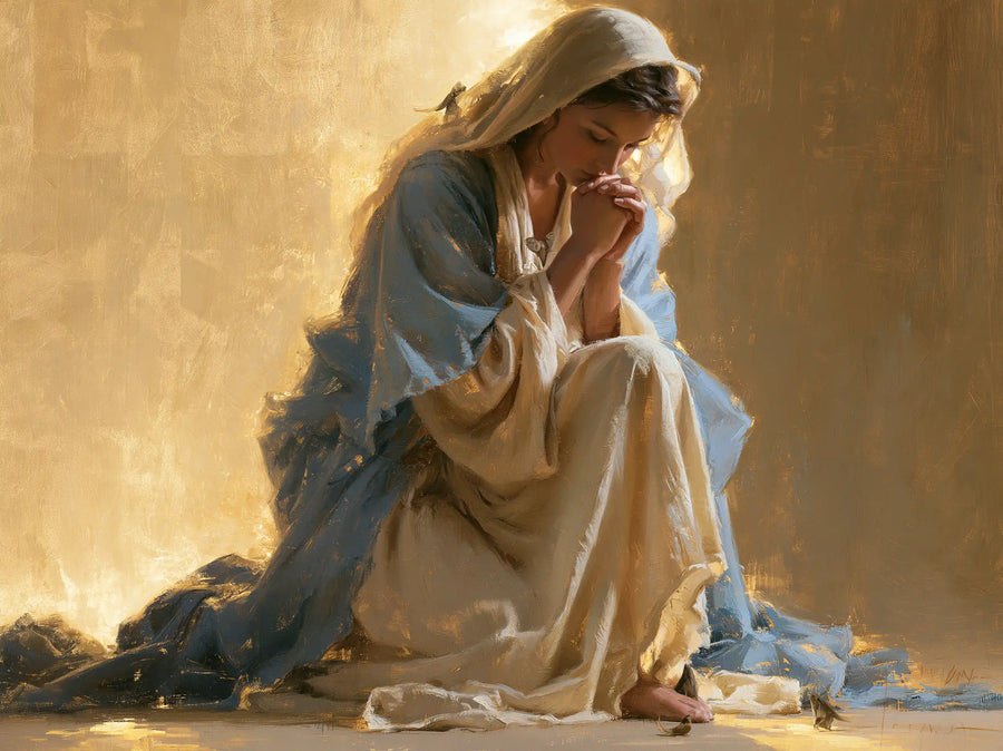 Virgin Mary in Prayer - Sacred Gold · Landscape n° 16