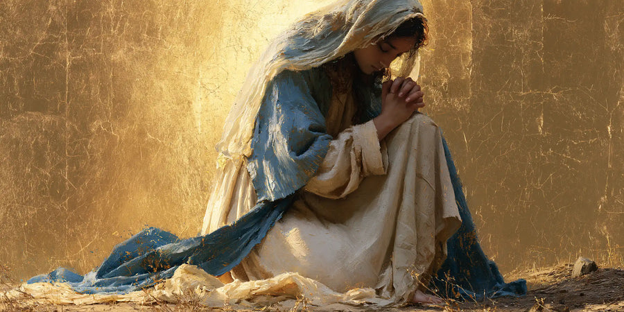 Virgin Mary in Prayer - Sacred Gold · Landscape n° 21