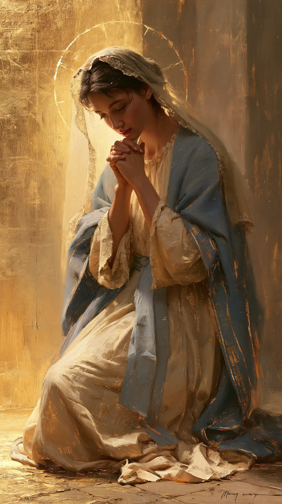 Virgin Mary in Prayer - Sacred Gold · Portrait n° 11