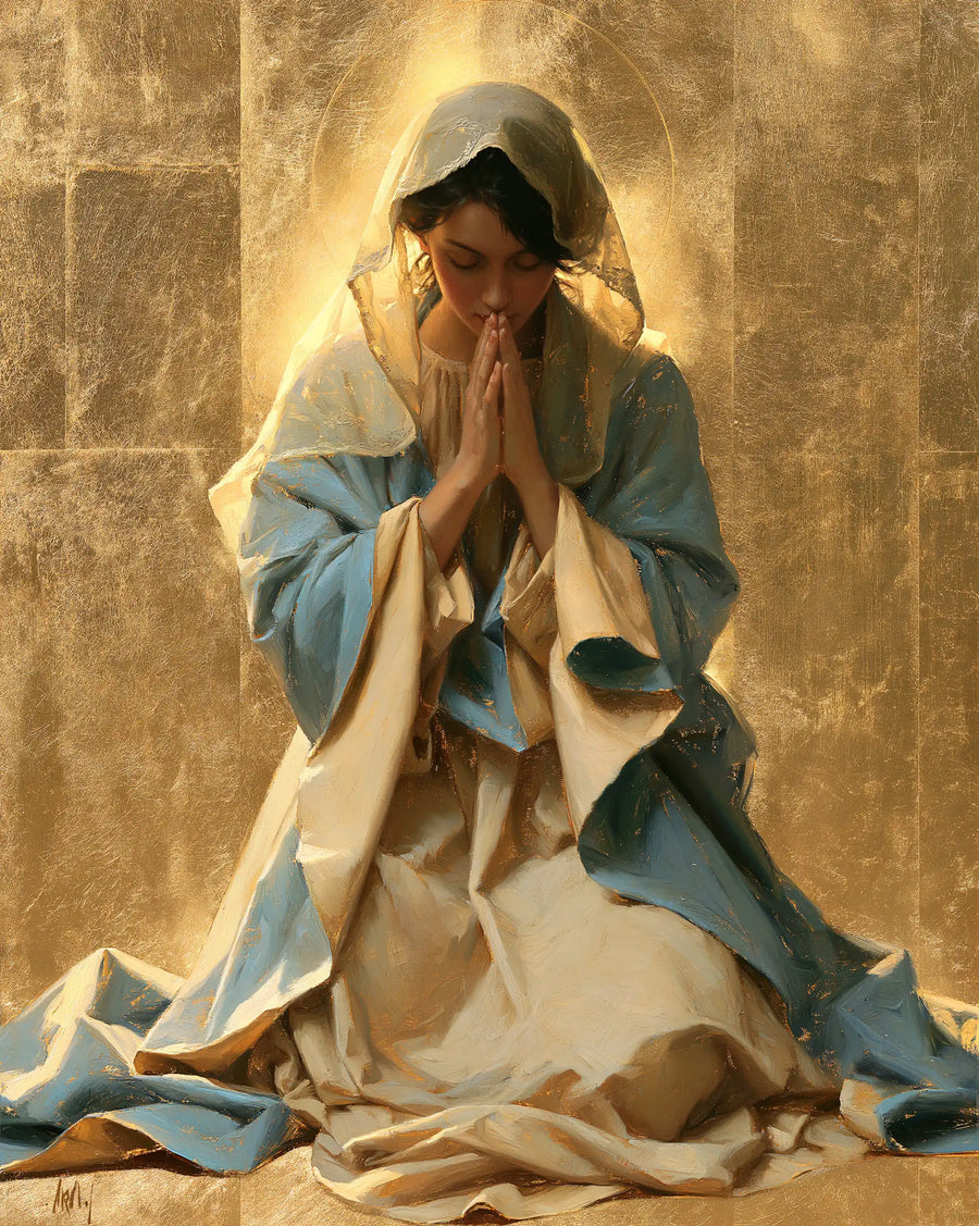 Virgin Mary in Prayer - Sacred Gold · Portrait n° 21