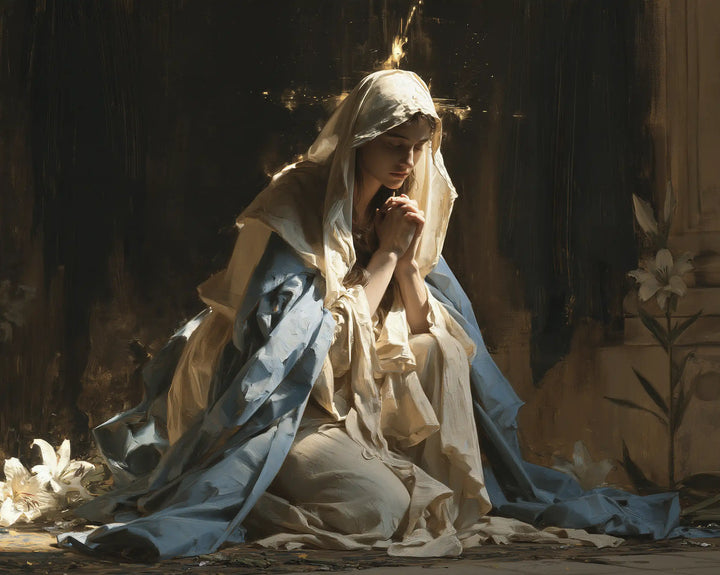 Virgin Mary in Prayer — Prayer beneath the Upright Spark