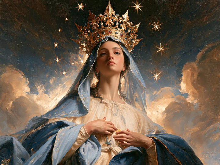 Mary, Queen of Heaven — The Burning Crown and the Quiet Hands