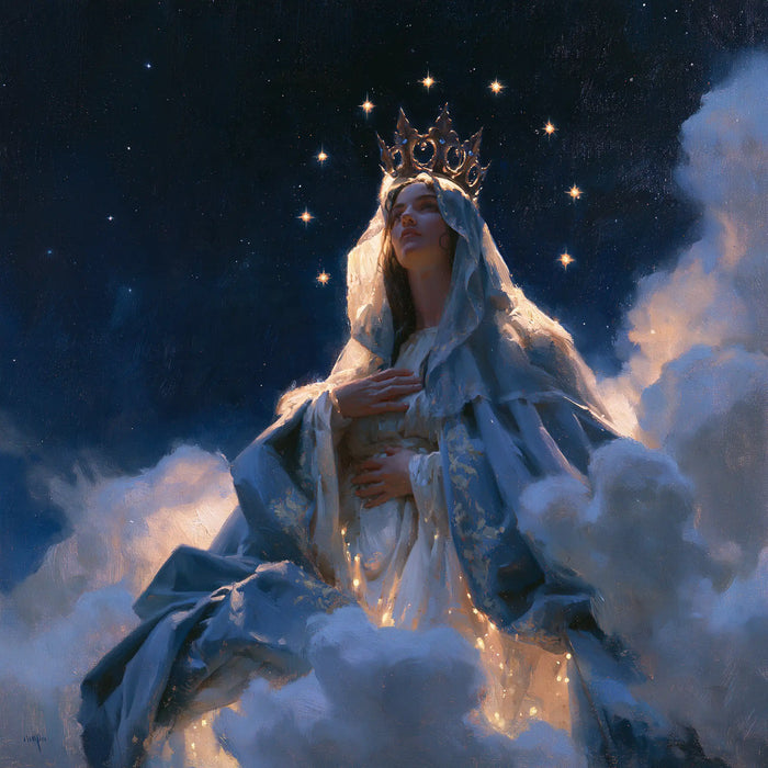 Mary Queen of Heaven - Midnight Blue Chiaroscuro · Square n° 5