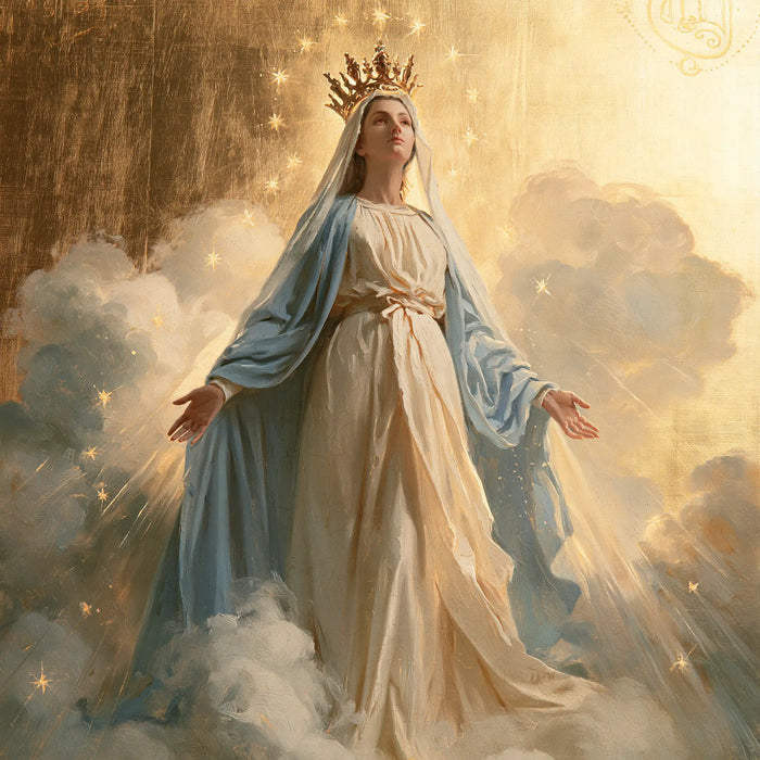 Mary, Queen of Heaven — Open Arms in Pearly Rays