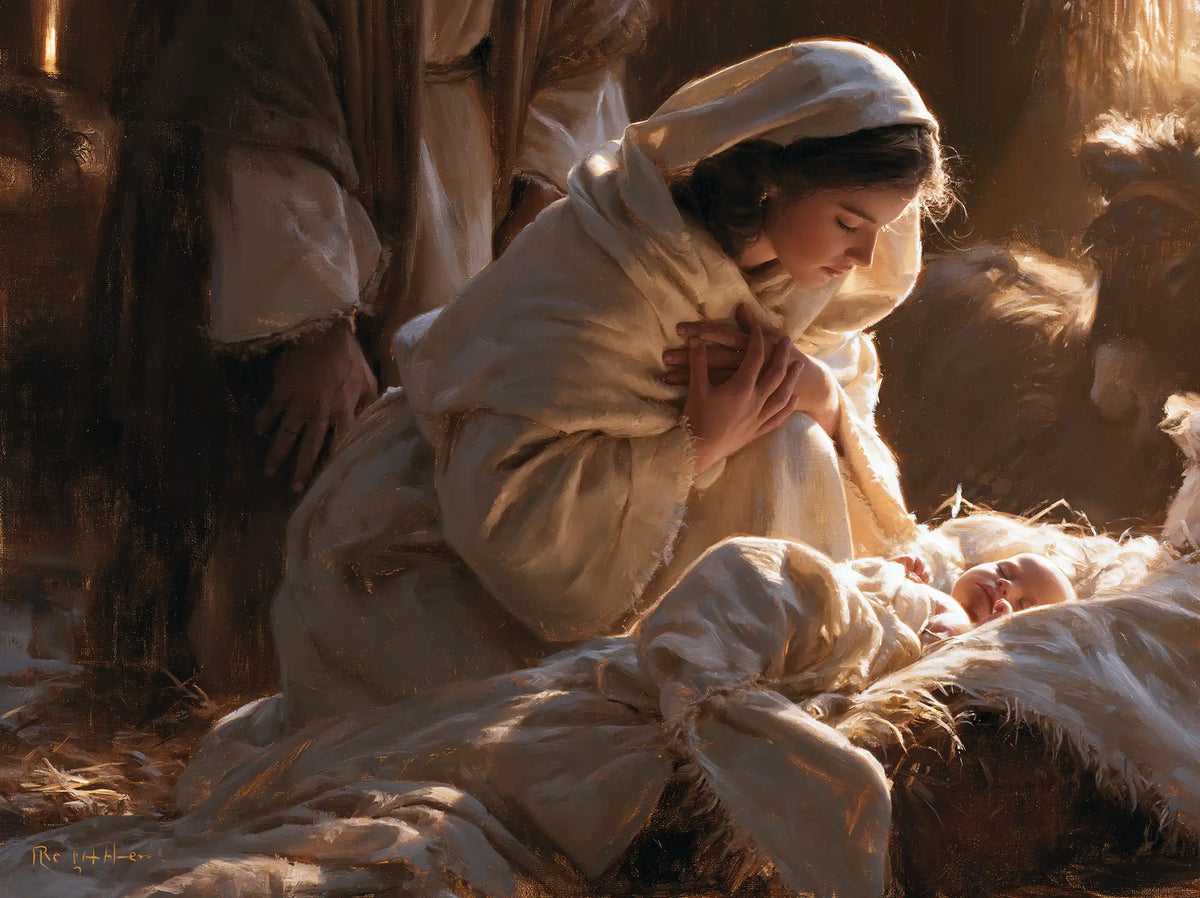 The Nativity — Crossed Hands Beneath the White Veil