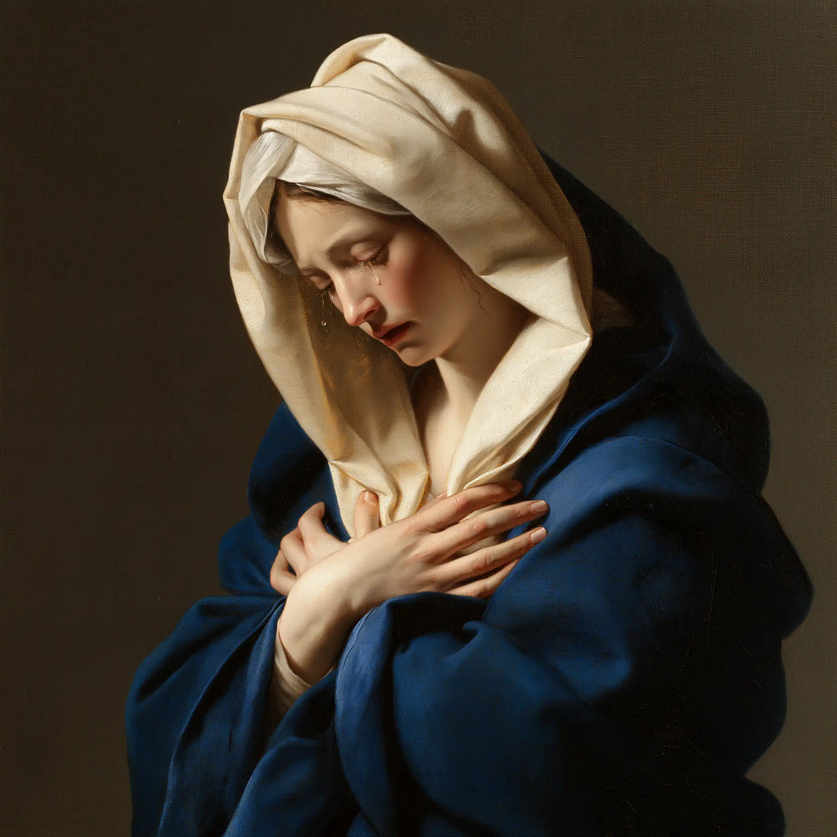 Our Lady of Sorrows — The Gentle Gravity of Crossed Hands