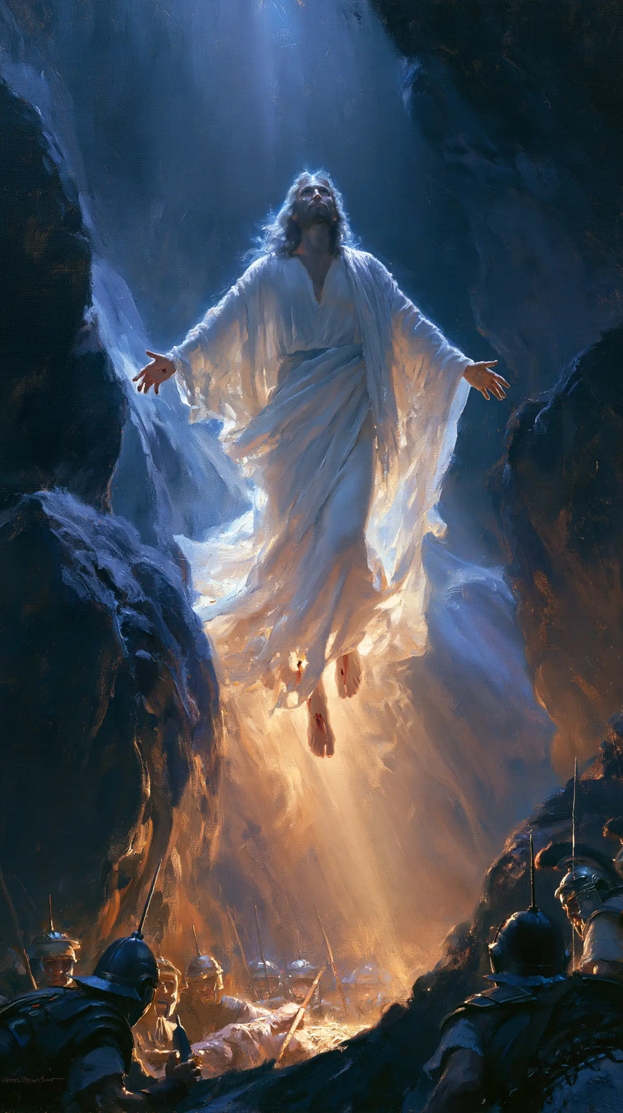The Resurrection of Jesus Christ — Drapery in the Descent of Blue