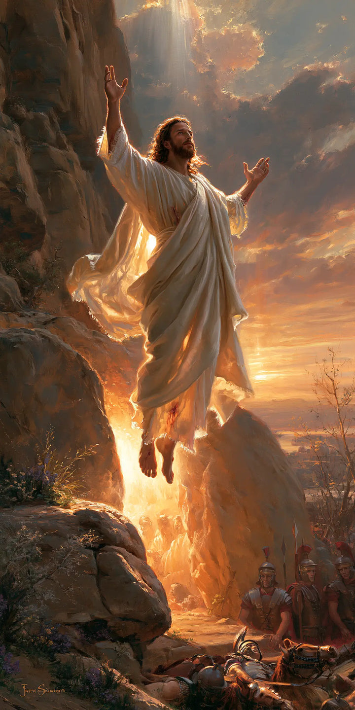 The Resurrection of Jesus Christ — Arms above the Ember-Lit Valley