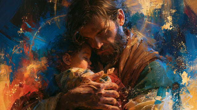 Saint Joseph with the Child Jesus – Expressionist · Landscape no. 14