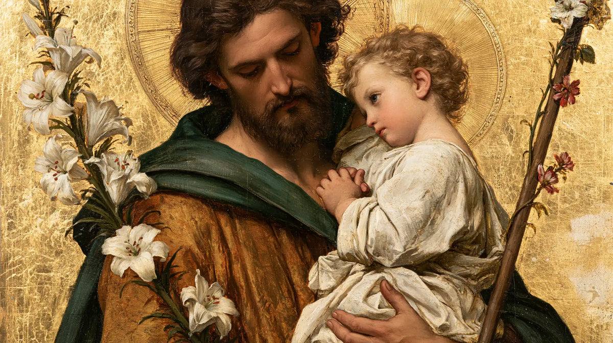 Saint Joseph with the Child Jesus – Sacred Gold · Landscape no. 16