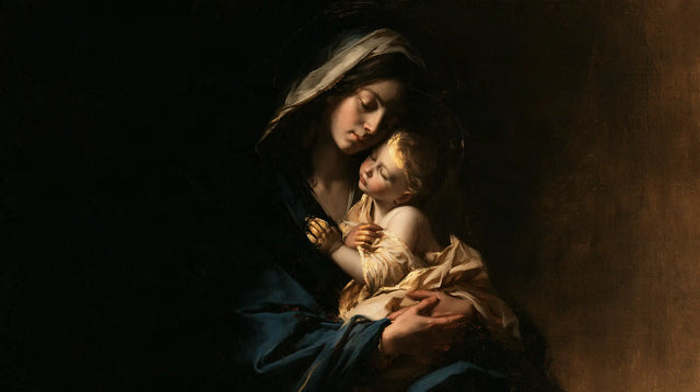 Virgin Mary and Child Jesus - Black and Gold · Landscape n° 14