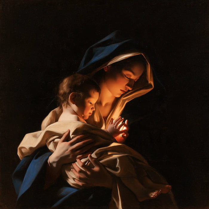 The Virgin and Child — Tenderness Lit in Copper
