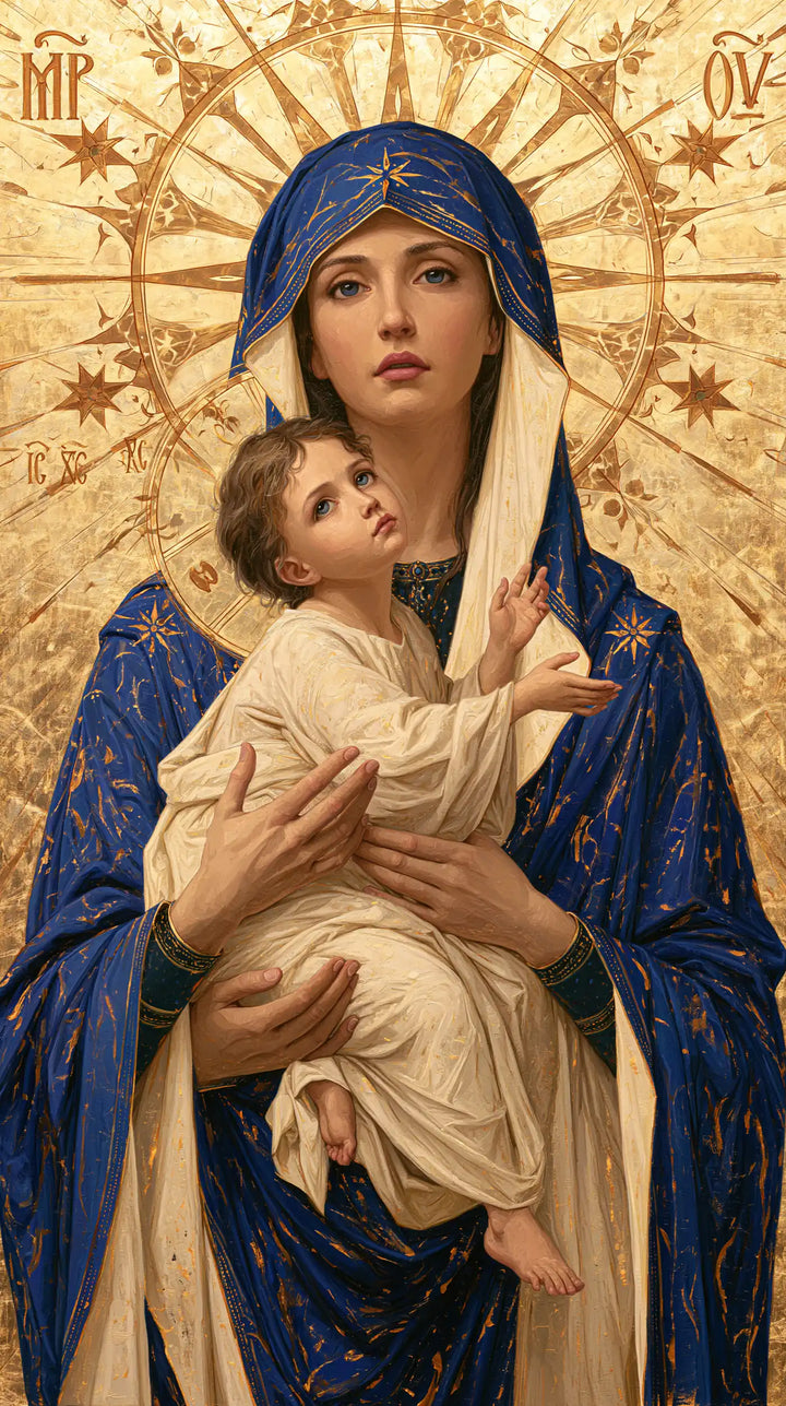Virgin Mary and Child Jesus - Contemporary Byzantine · Portrait n° 3
