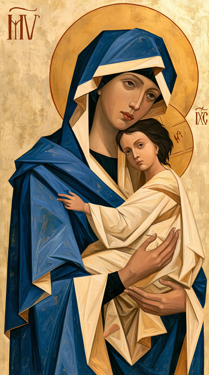 Virgin Mary and Child Jesus - Contemporary Byzantine · Portrait n° 23