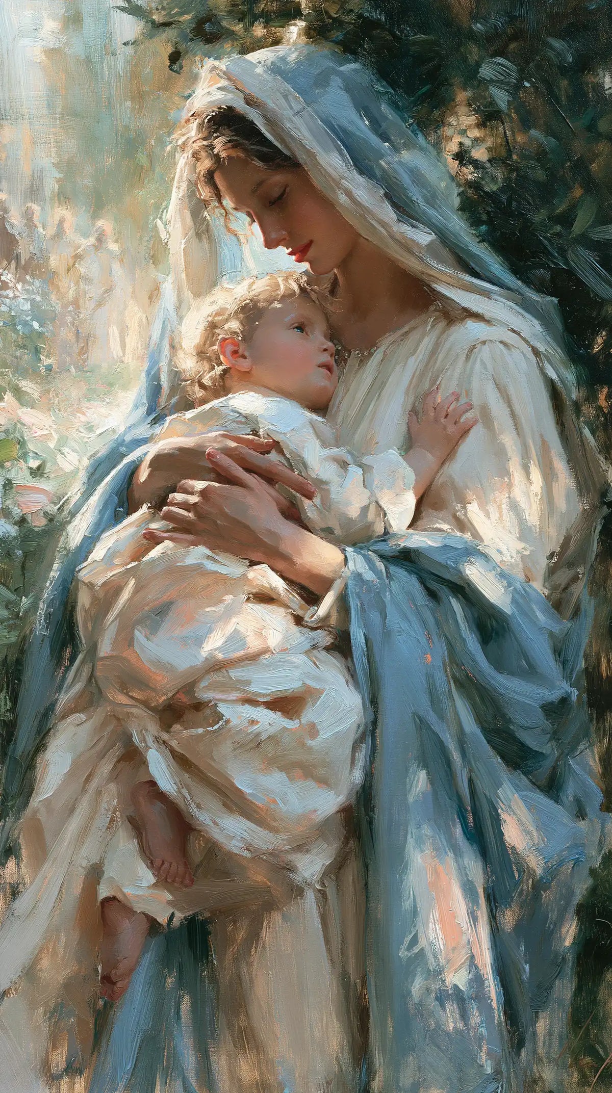 Virgin Mary and Child Jesus - Impressionist · Portrait n° 32