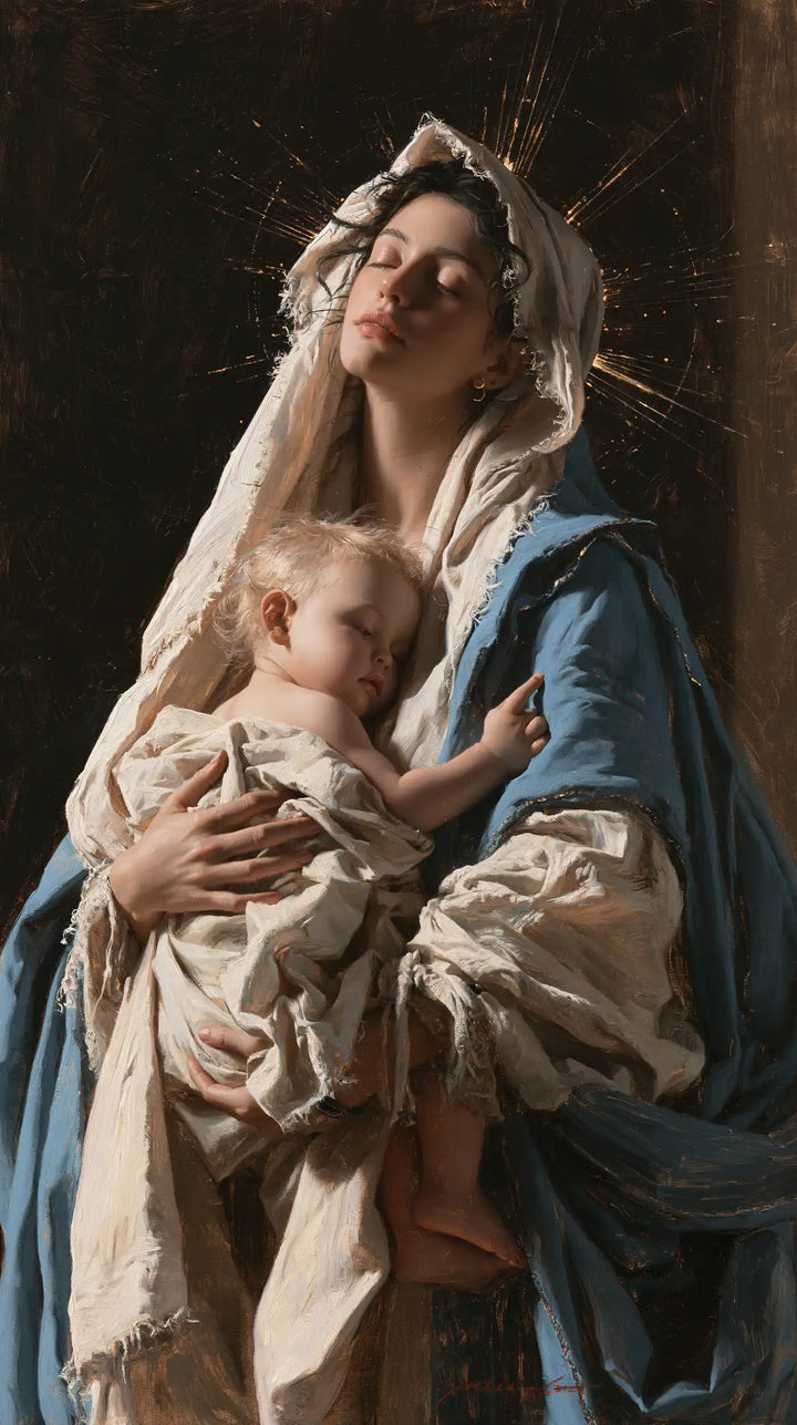 The Virgin and Child — The Little Hand Beneath the Upturned Gaze