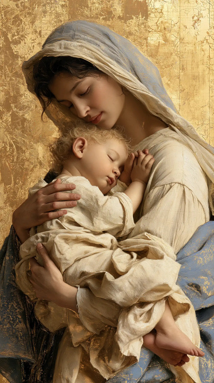 Virgin Mary and Child Jesus - Sacred Gold · Portrait n° 21