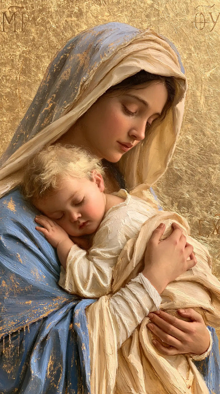 Virgin Mary and Child Jesus - Sacred Gold · Portrait n° 27
