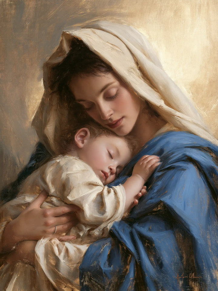 Virgin Mary and Child Jesus - Sacred Maternal Tenderness · Portrait n° 9