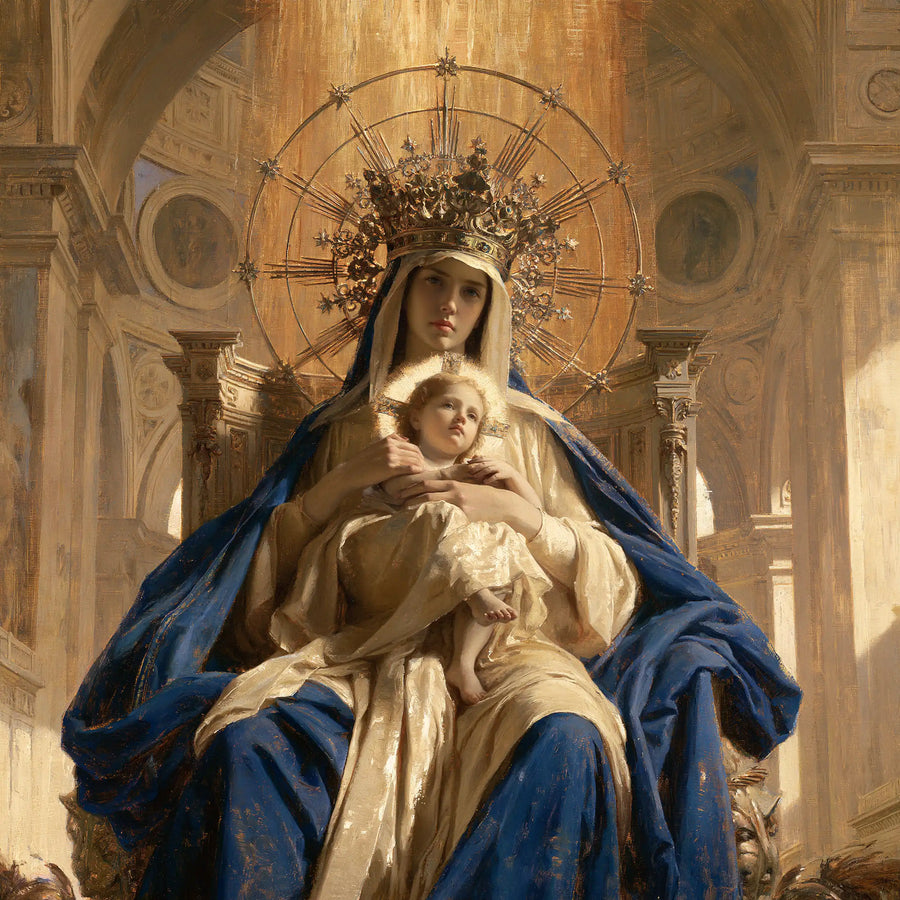 Virgin Mary and Child Jesus - Sacred Monumental View · Square n° 3