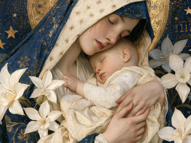 The Virgin and Child — Tenderness Beneath the Starry Lining