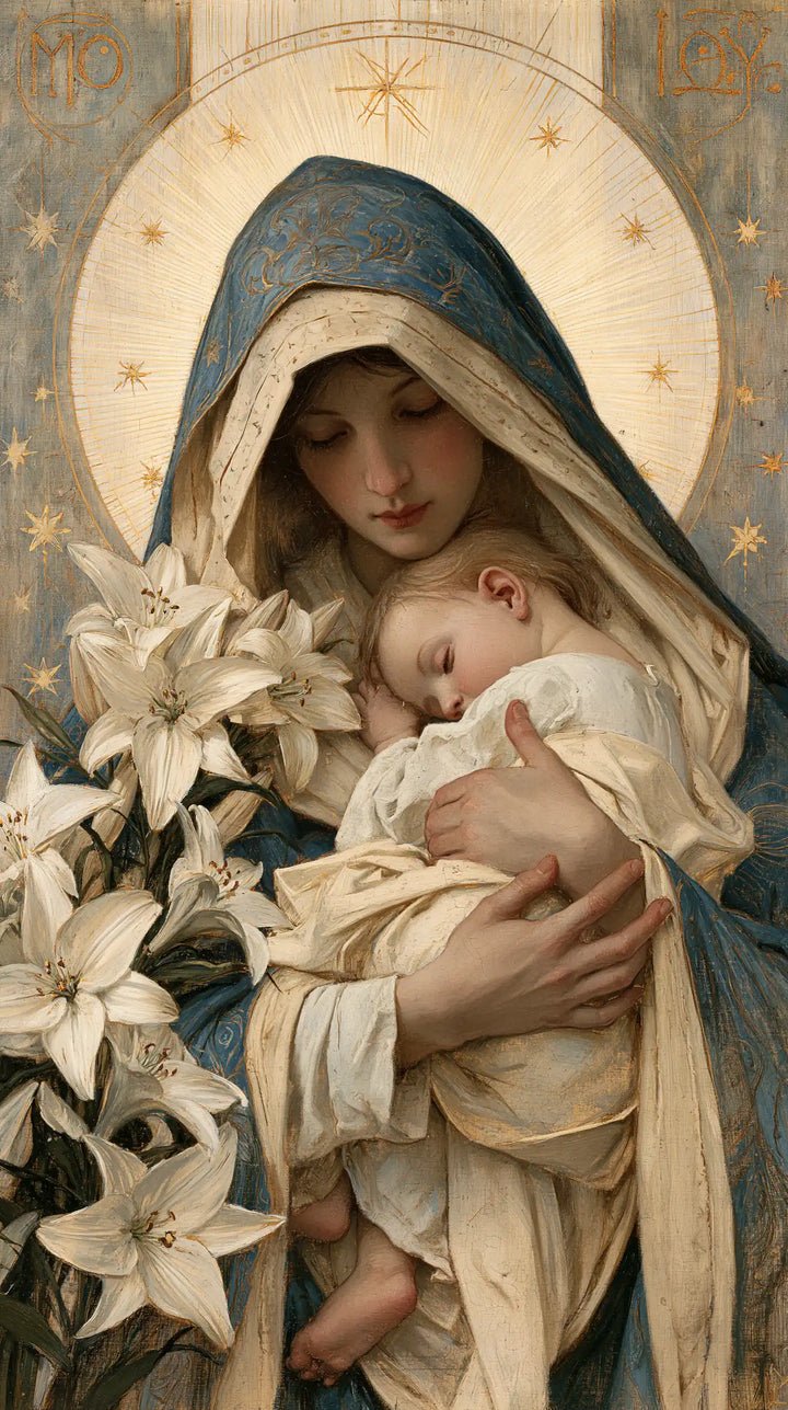 Virgin Mary and Child Jesus - Symbolist · Portrait n° 25